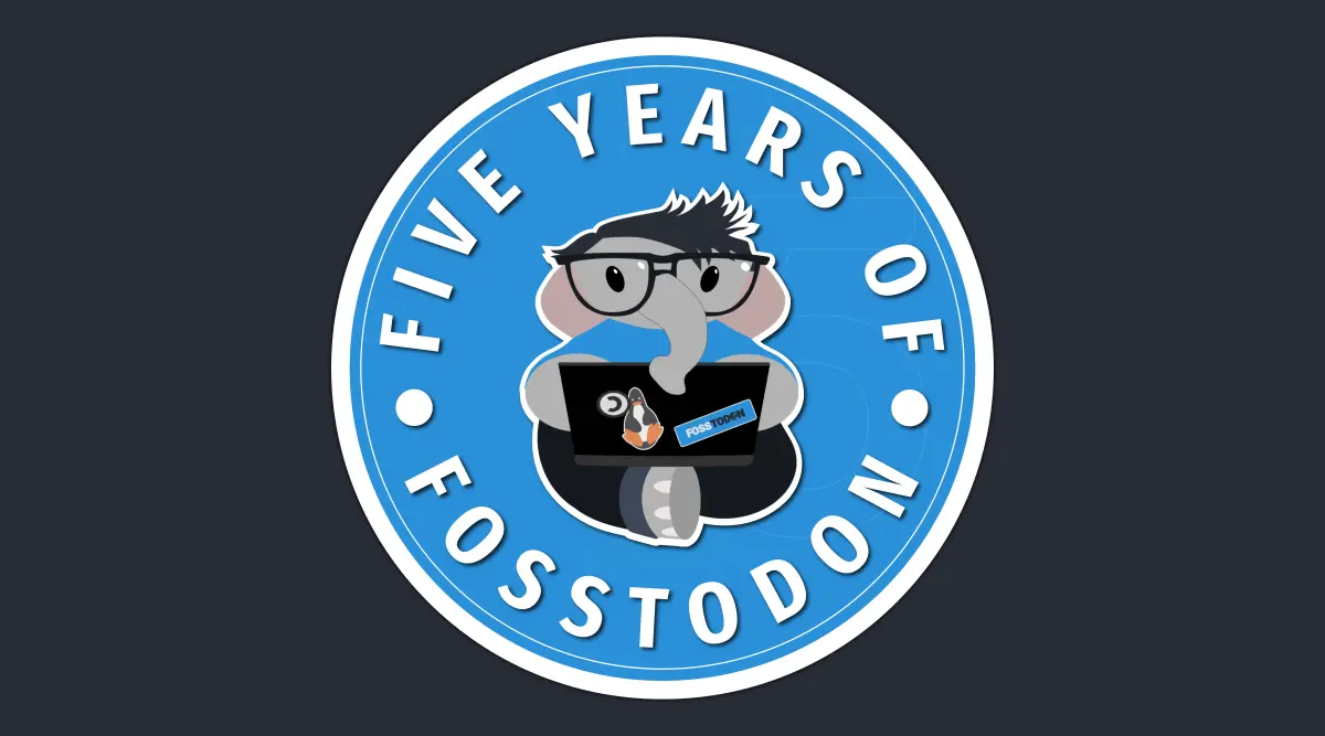 5 years sticker example