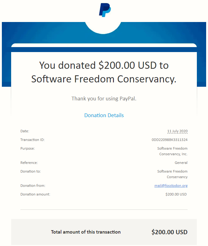 SFC donation